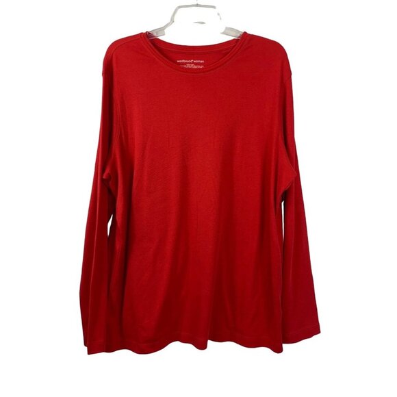 Westbound Women's Cherry Red Long Sleeve Top - Picture 1 of 5